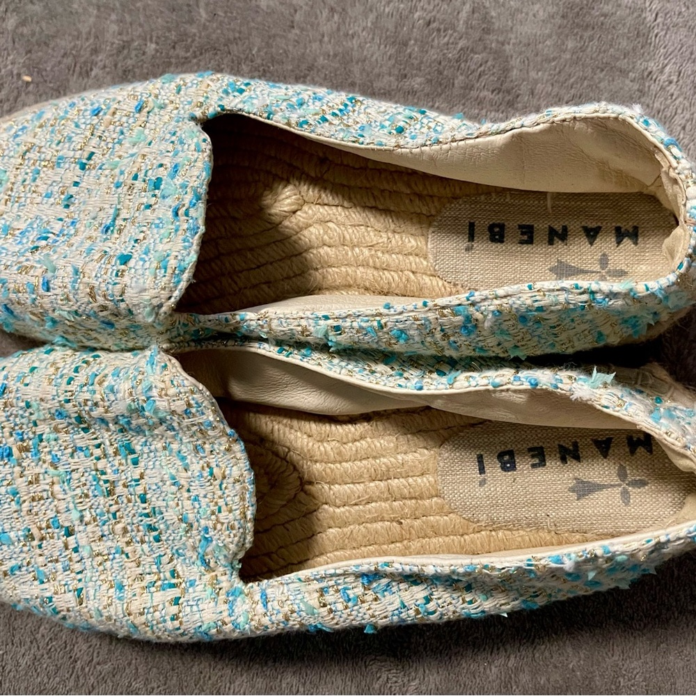 Manebi Women's Cotton Tweed Espadrilles - Aquamarine
